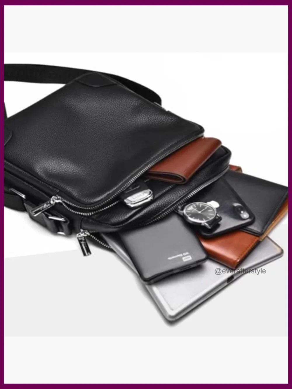 Genuine Leather Crossbody Bag Small Messenger Satchel for Work Travel